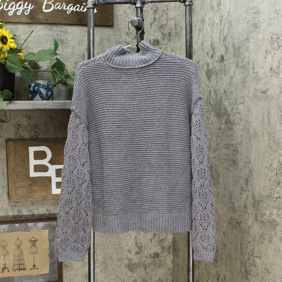 NWT Chunky Turtleneck Sweater Large Purple - Picture 5 of 7